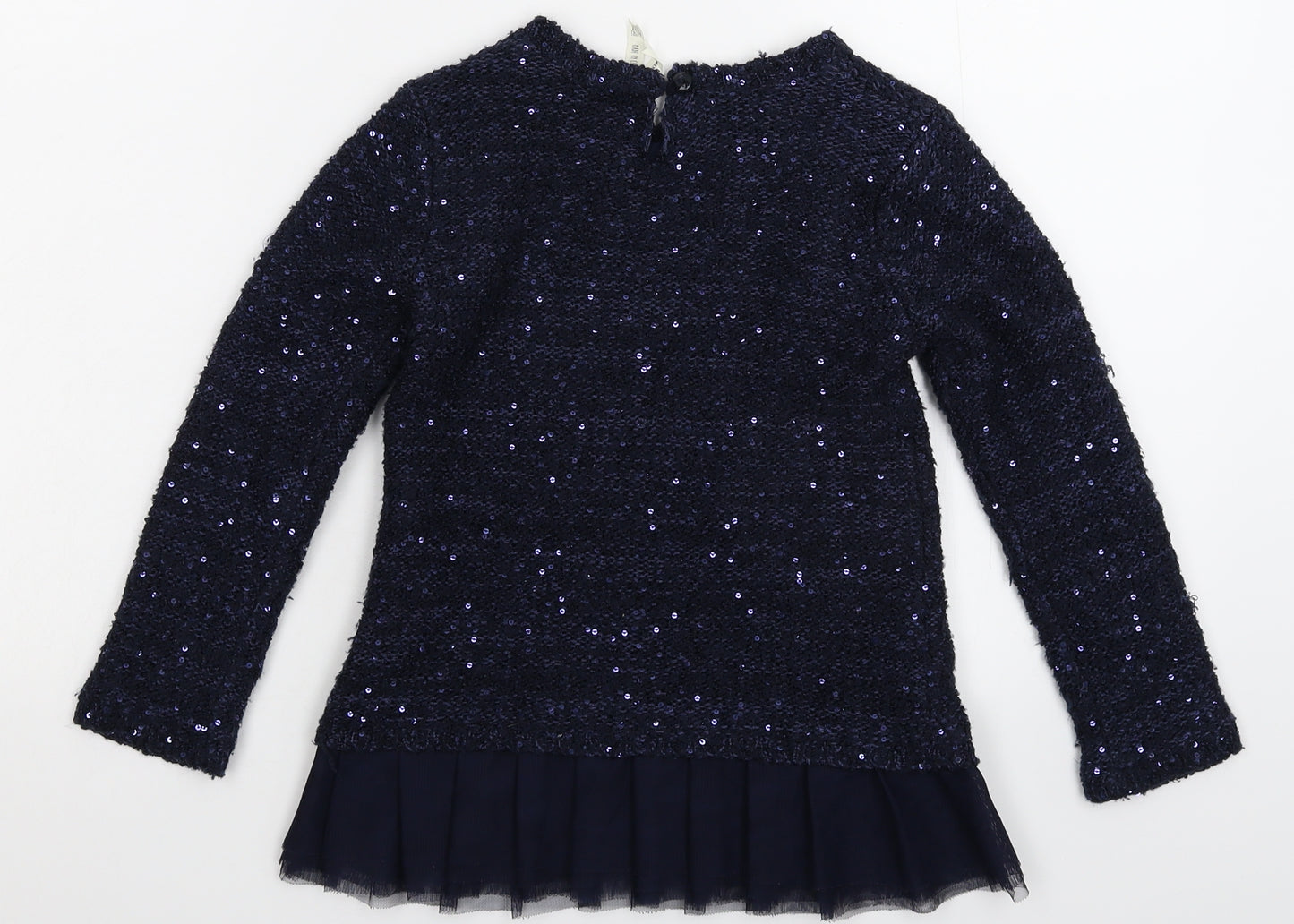 Young Dimension Girls Blue  Knit Pullover Jumper Size 6-7 Years