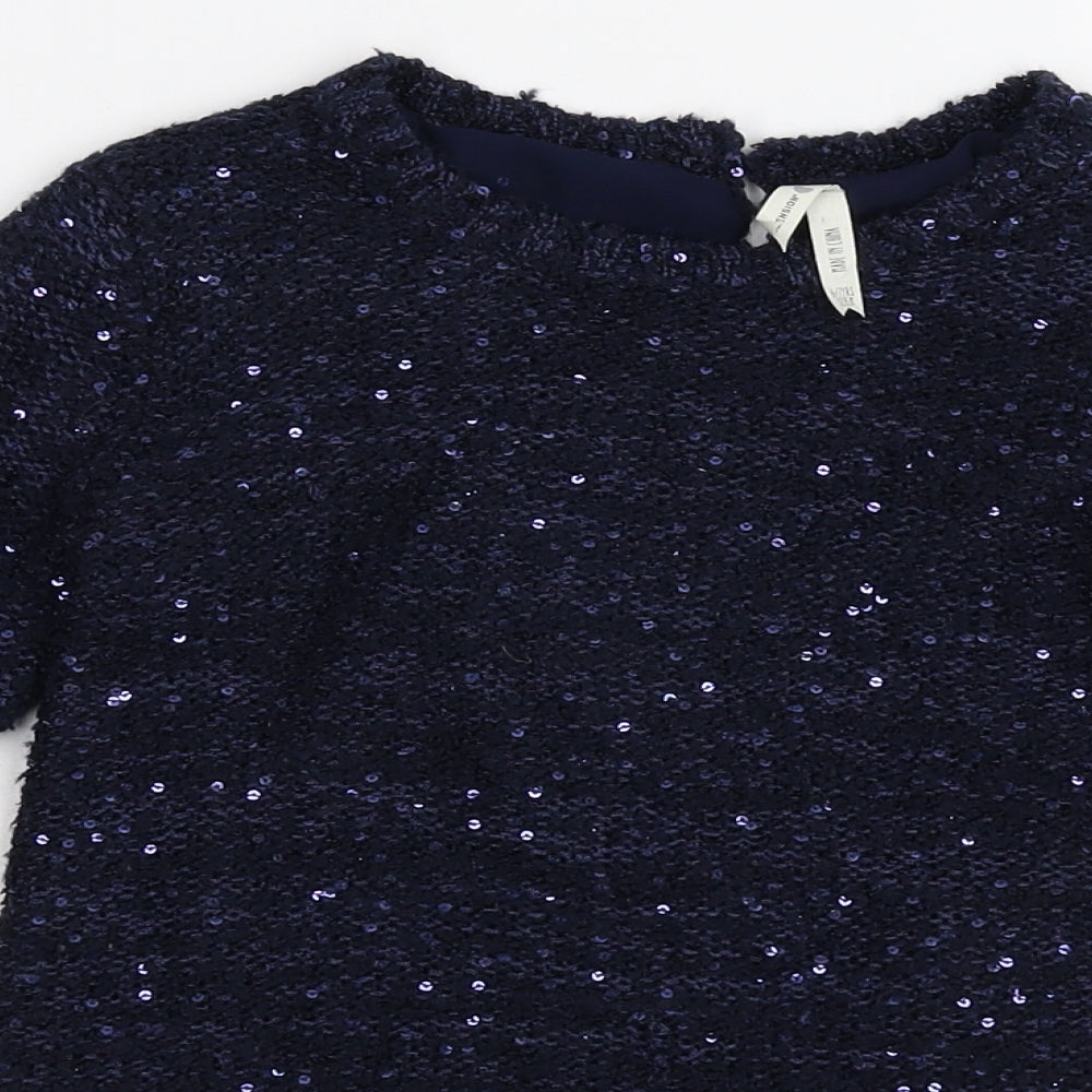 Young Dimension Girls Blue  Knit Pullover Jumper Size 6-7 Years