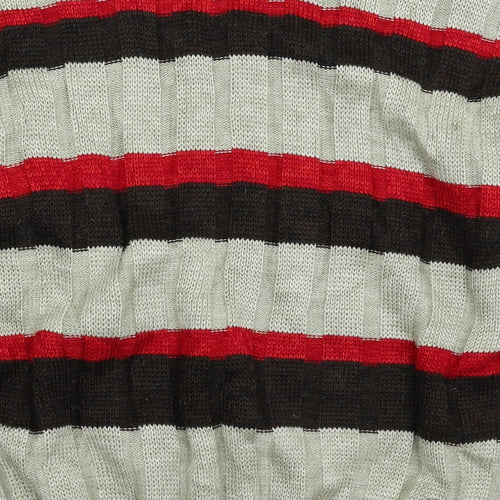 Preworn Womens Grey Striped Knit Pullover Jumper Size 10