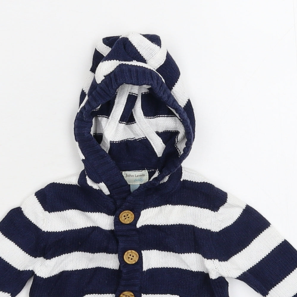 John Lewis Baby Blue  Knit Cardigan Jumper Size 0-3 Months