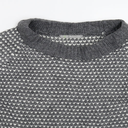 Marks and Spencer Womens Grey  Knit Pullover Jumper Size 10