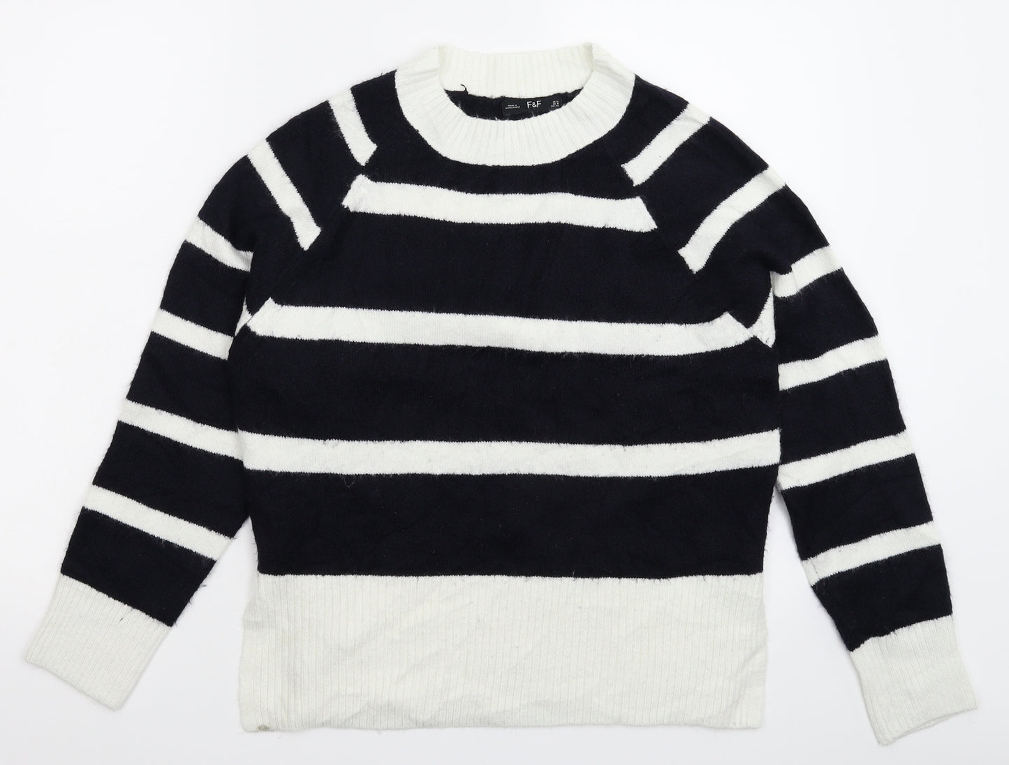 F&F Womens Multicoloured Striped Knit Pullover Jumper Size 12