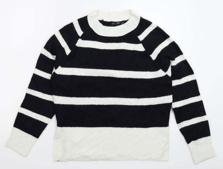 F&F Womens Multicoloured Striped Knit Pullover Jumper Size 12