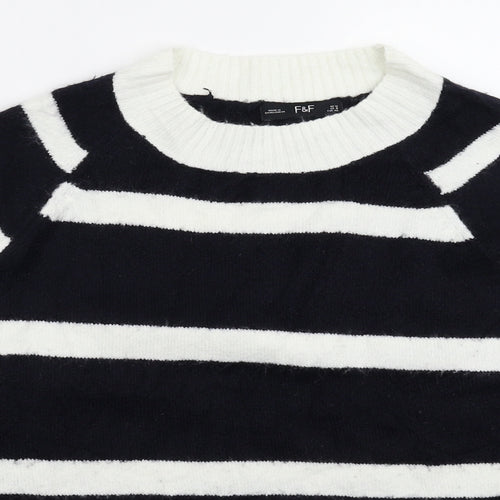 F&F Womens Multicoloured Striped Knit Pullover Jumper Size 12