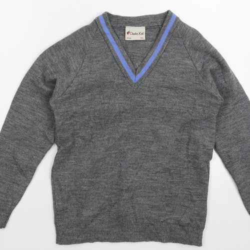 Charles Kirk Womens Grey  Knit Pullover Jumper Size S
