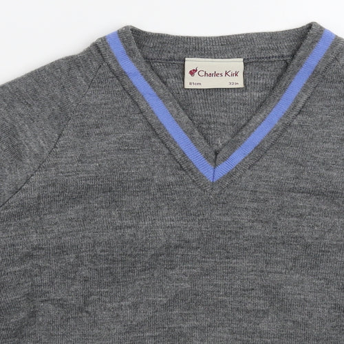 Charles Kirk Womens Grey  Knit Pullover Jumper Size S