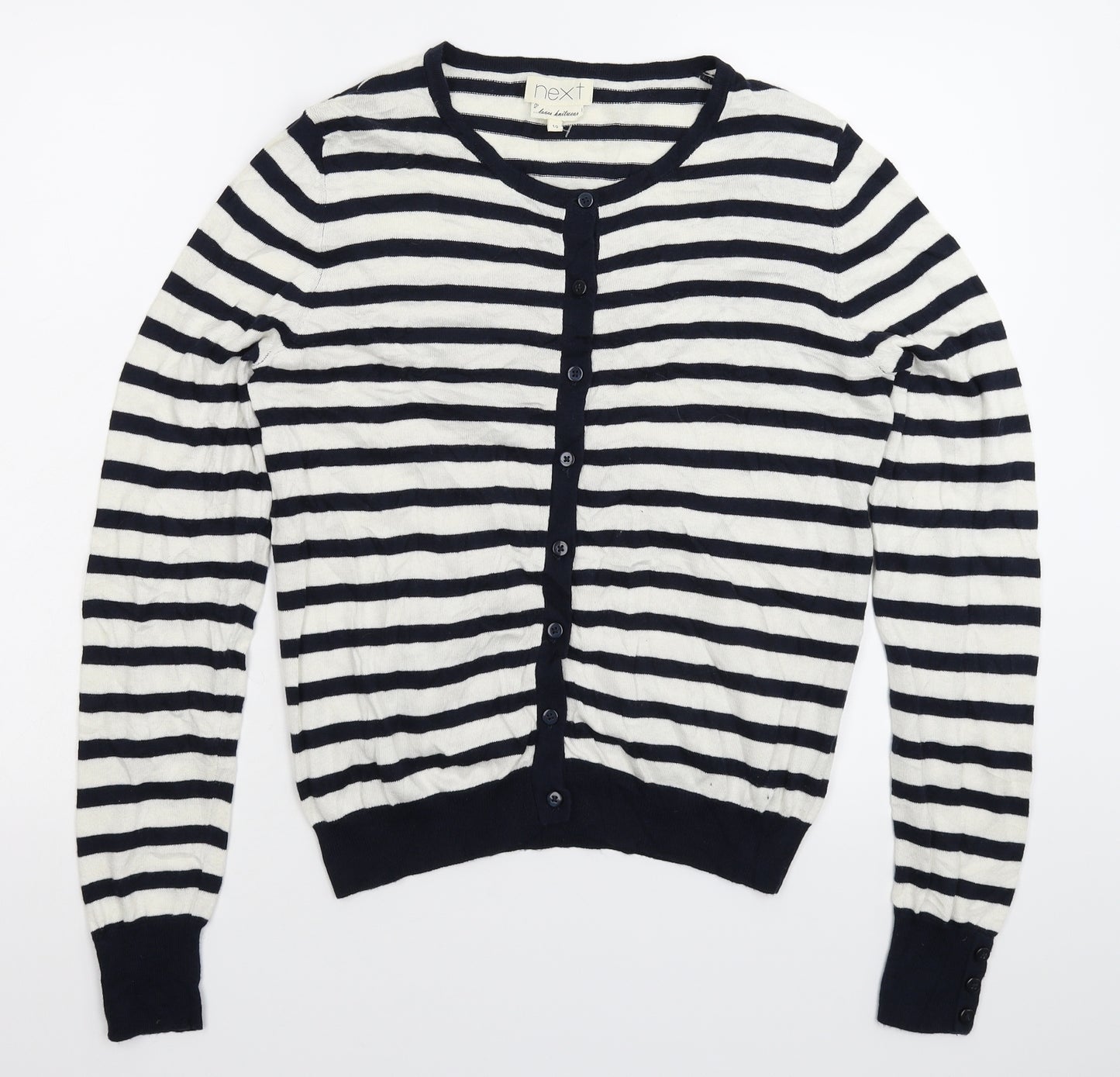 NEXT Womens Blue Striped Knit Pullover Jumper Size 12