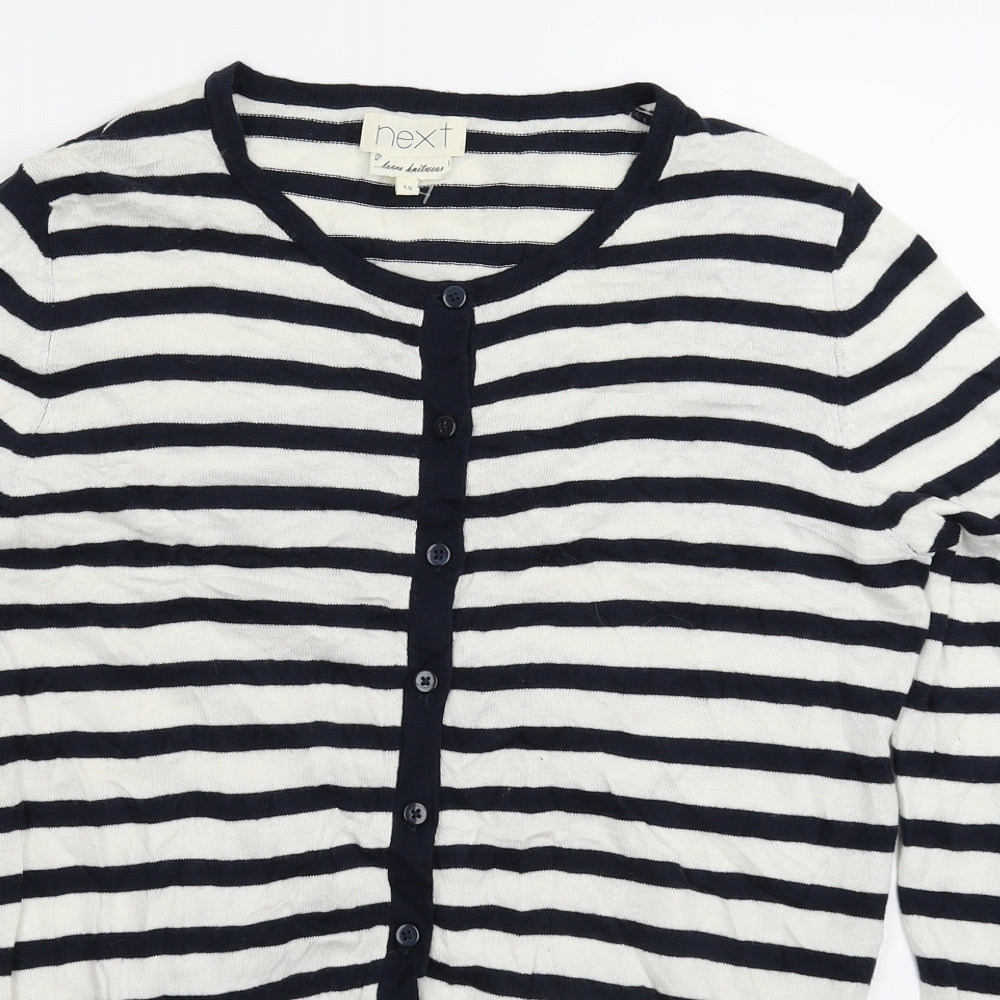 NEXT Womens Blue Striped Knit Pullover Jumper Size 12