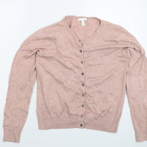 H&M Womens Beige  Knit Cardigan Jumper Size M