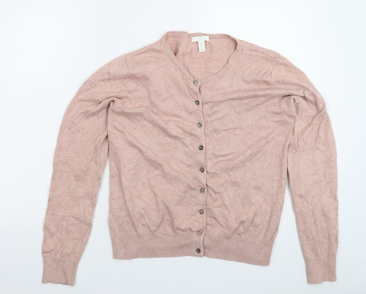H&M Womens Beige  Knit Cardigan Jumper Size M