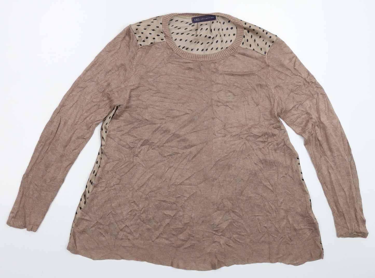 Marks and Spencer Womens Grey  Knit Pullover Jumper Size 16