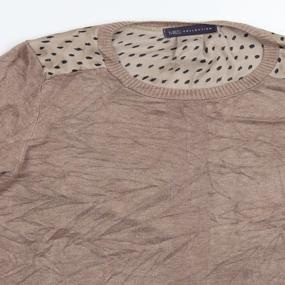 Marks and Spencer Womens Grey  Knit Pullover Jumper Size 16