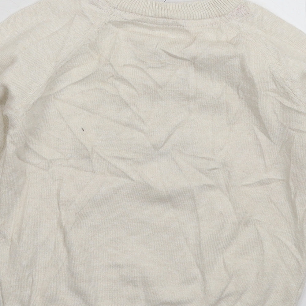 Marks and Spencer Girls Beige  Knit Pullover Jumper Size 3-4 Years