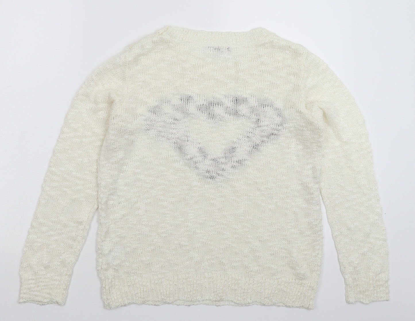 Roman Womens White  Knit Pullover Jumper Size 10