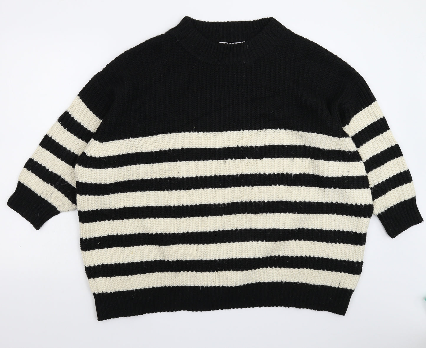 Zara Womens Multicoloured Striped Knit Pullover Jumper Size S  - Oversized