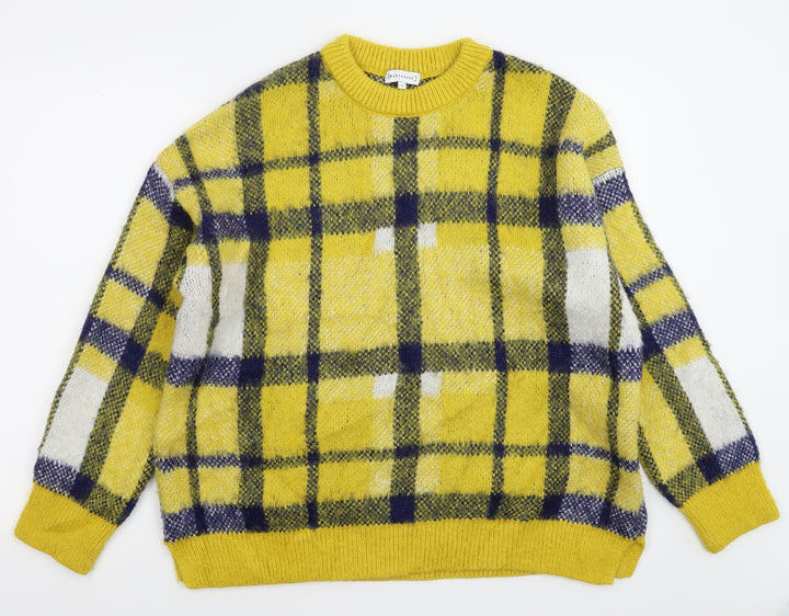 Warehouse Womens Multicoloured Check Knit Pullover Jumper Size 12