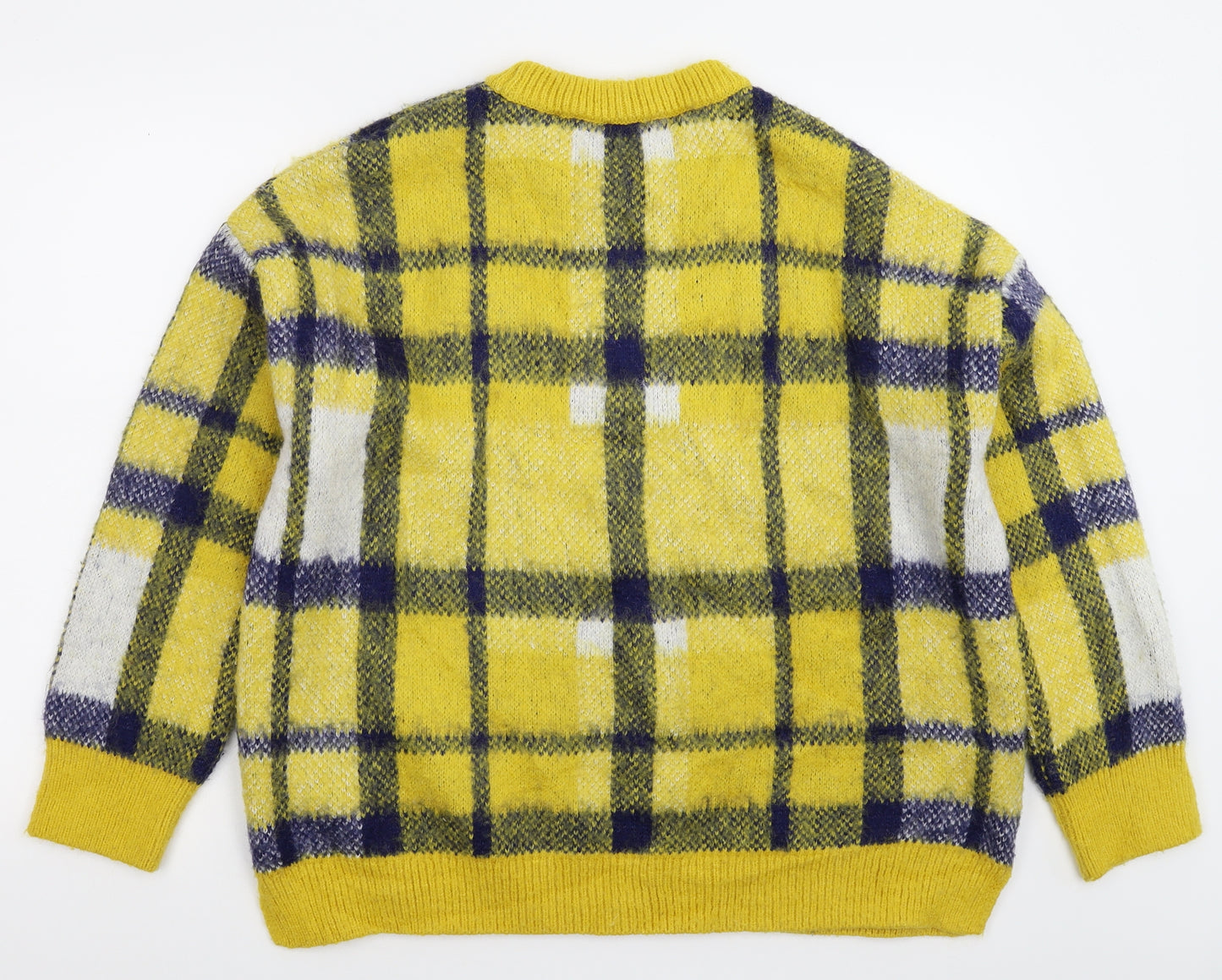 Warehouse Womens Multicoloured Check Knit Pullover Jumper Size 12