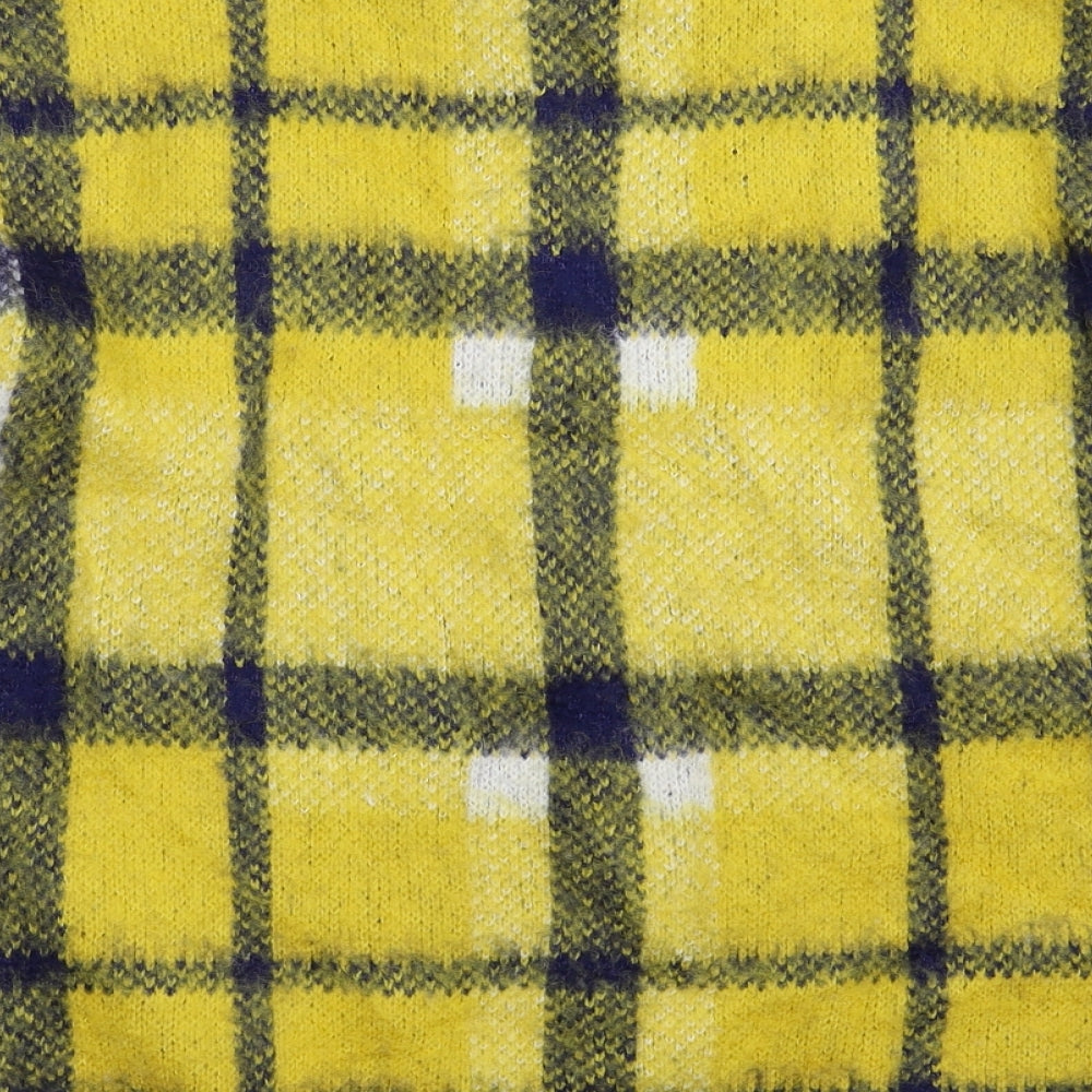 Warehouse Womens Multicoloured Check Knit Pullover Jumper Size 12