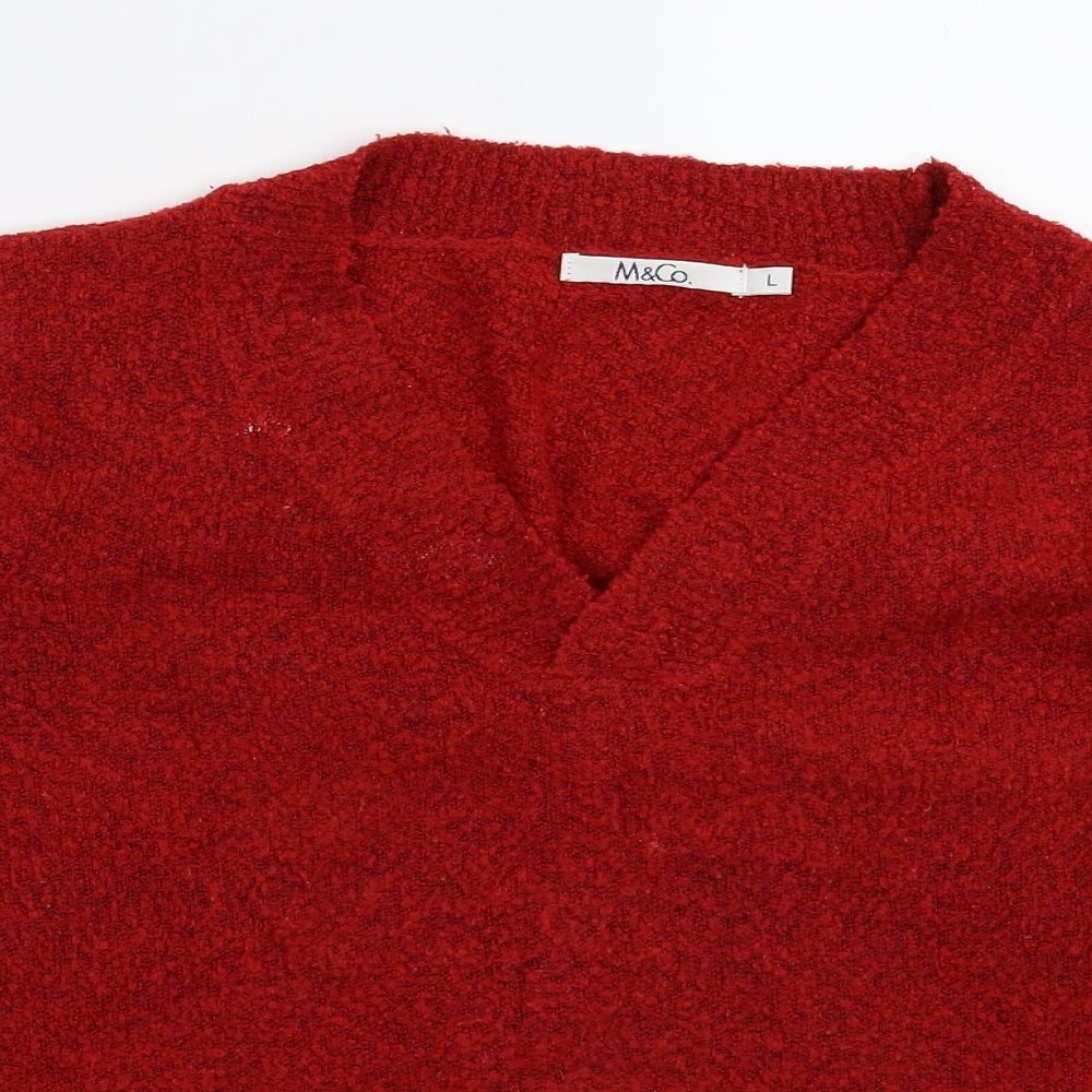 M&Co Womens Red   Pullover Jumper Size L