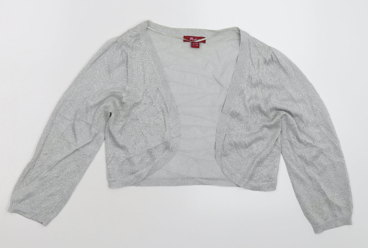 Monsoon Womens Silver  Knit Cardigan Jumper Size 10