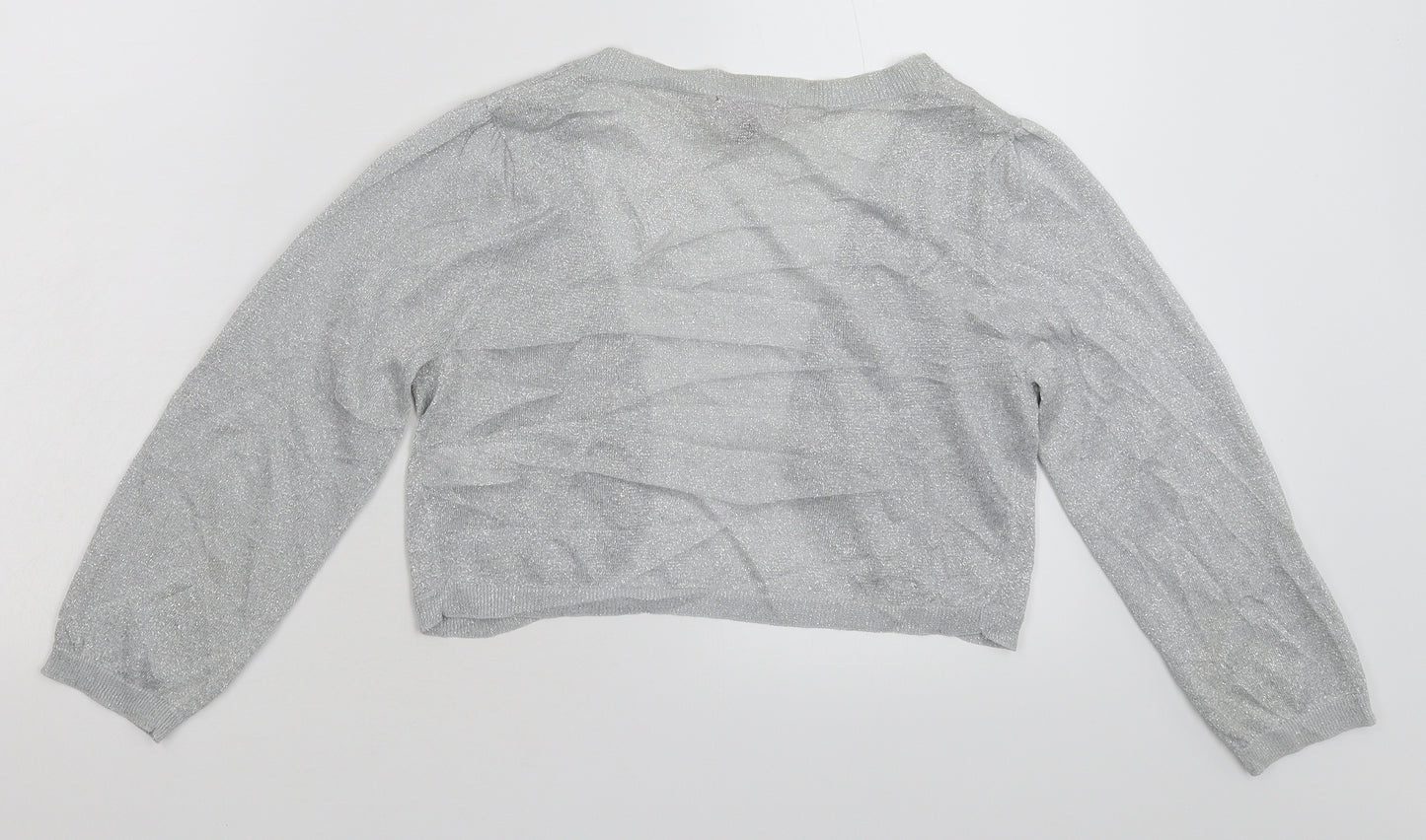 Monsoon Womens Silver  Knit Cardigan Jumper Size 10