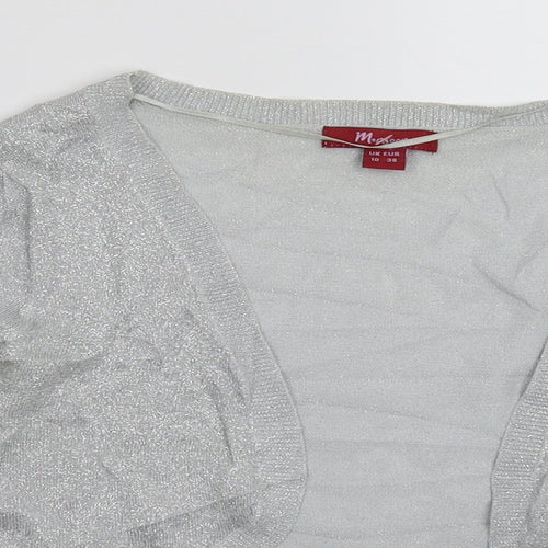 Monsoon Womens Silver  Knit Cardigan Jumper Size 10