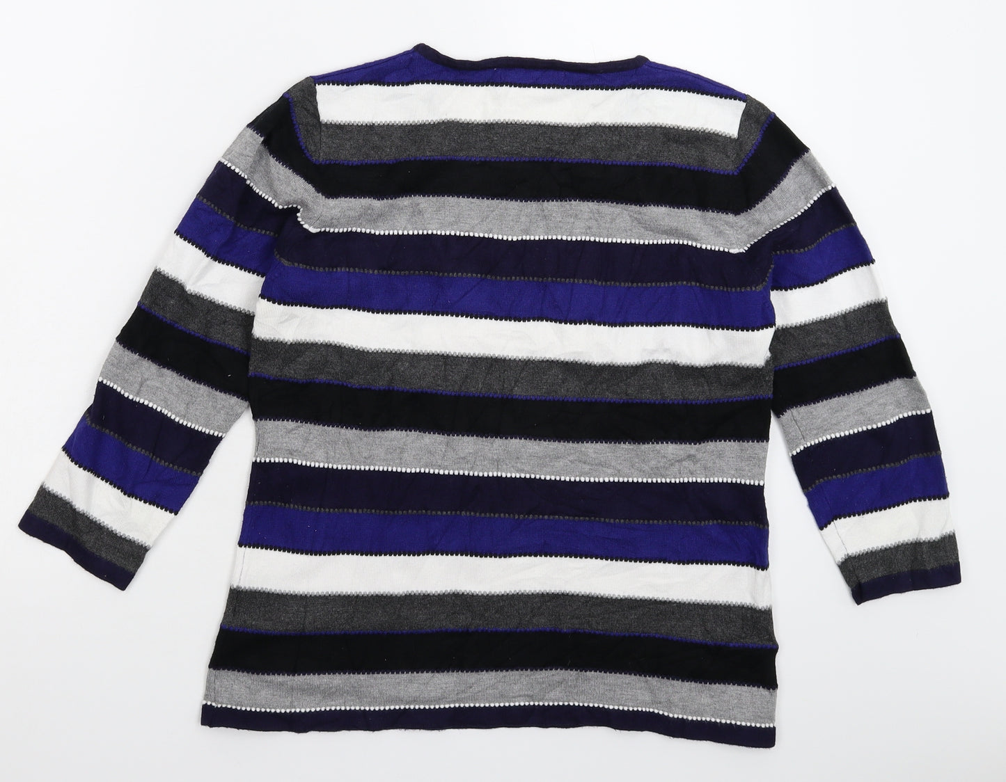 Just Elegance Womens Multicoloured Striped Knit Pullover Jumper Size M