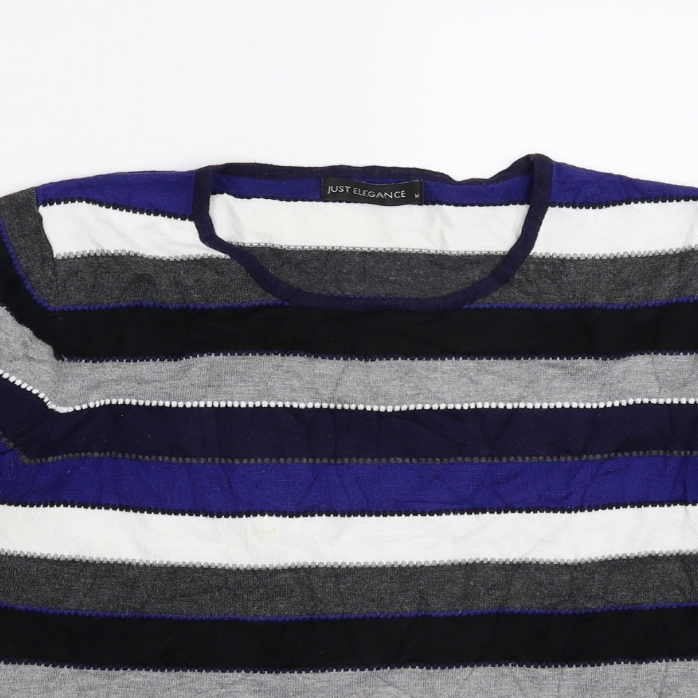 Just Elegance Womens Multicoloured Striped Knit Pullover Jumper Size M