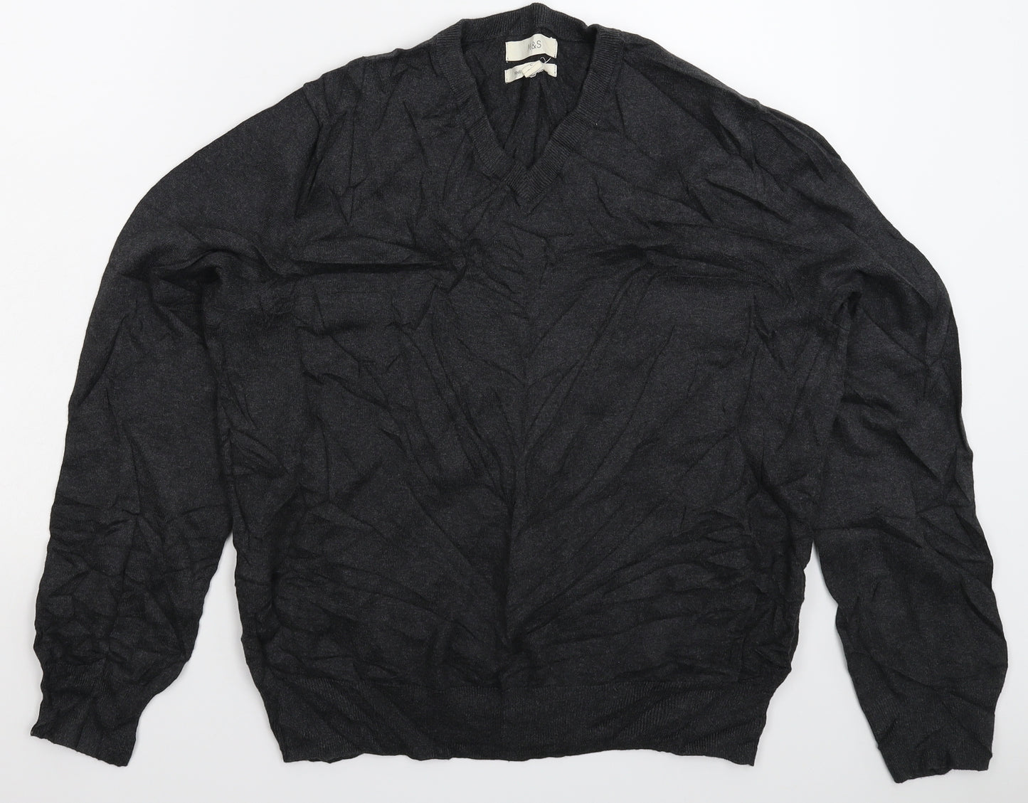 Marks and Spencer Mens Grey  Knit Pullover Jumper Size L