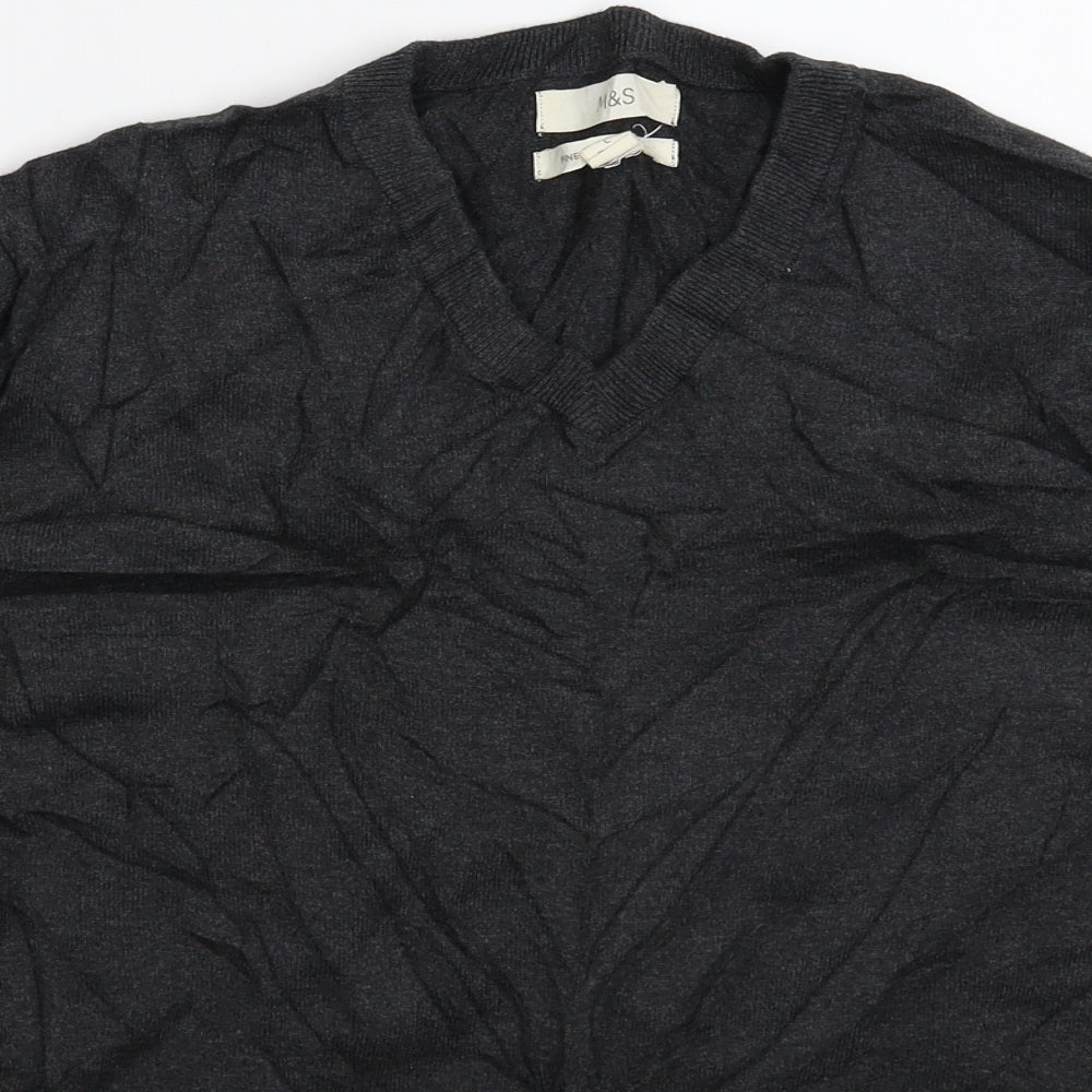 Marks and Spencer Mens Grey  Knit Pullover Jumper Size L