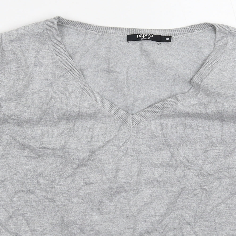 Papaya Womens Grey  Knit Pullover Jumper Size 12