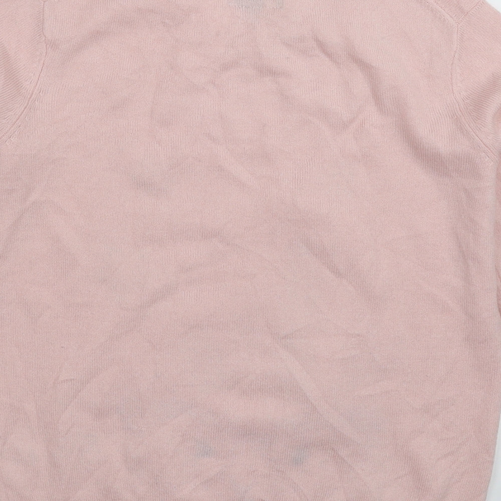 Dickins & Jones Girls Pink  Knit Pullover Jumper Size 9-10 Years