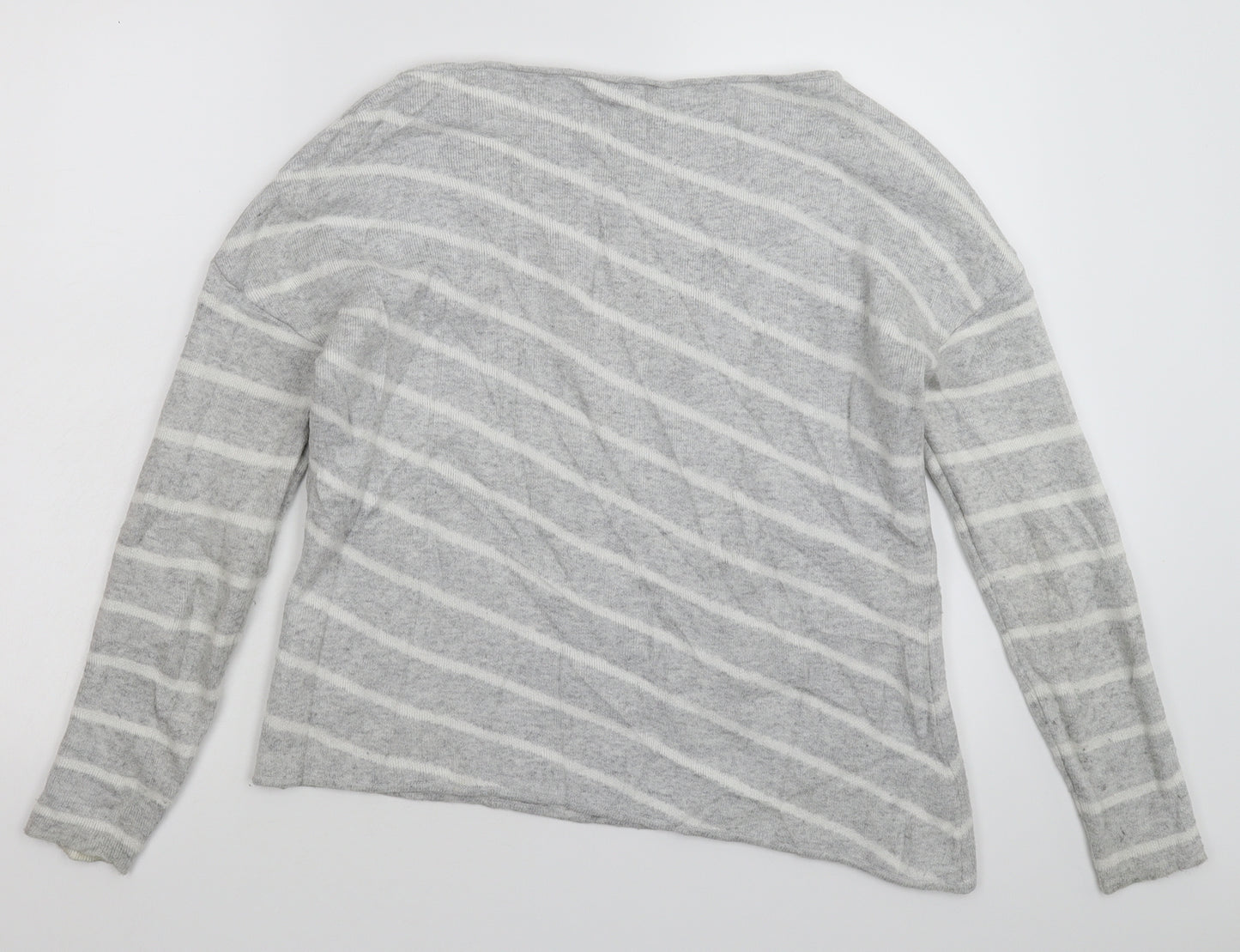 Mint Velvet Womens Grey Striped Knit Pullover Jumper Size 10