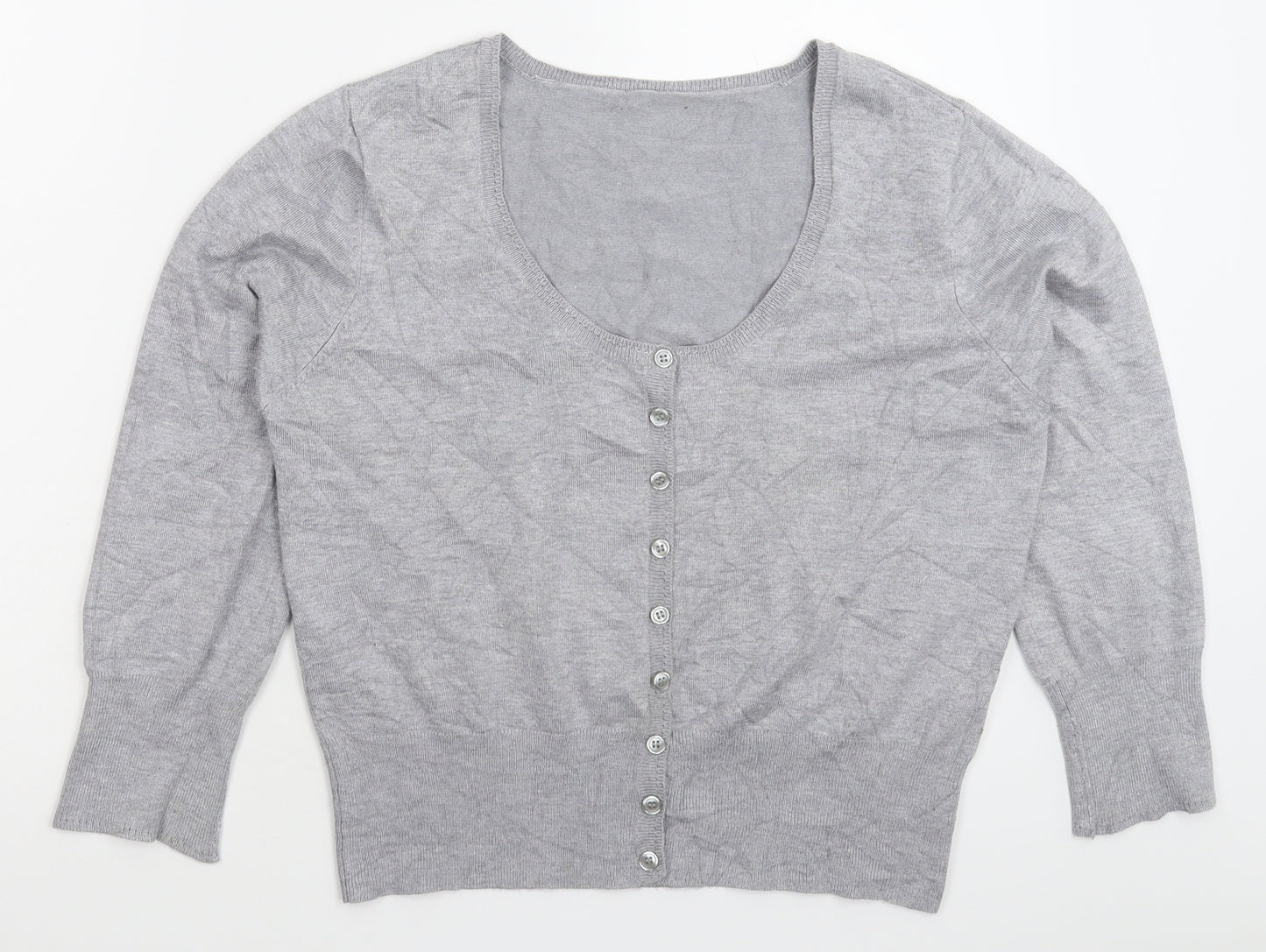 Preworn Womens Grey  Knit Cardigan Jumper Size L