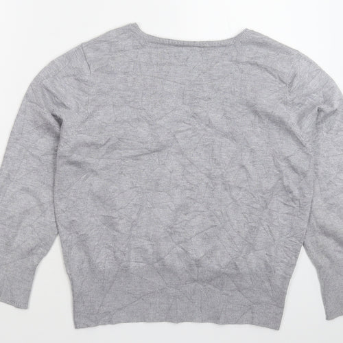 Preworn Womens Grey  Knit Cardigan Jumper Size L