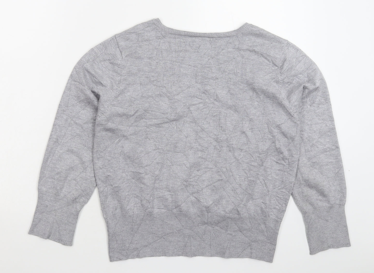 Preworn Womens Grey  Knit Cardigan Jumper Size L