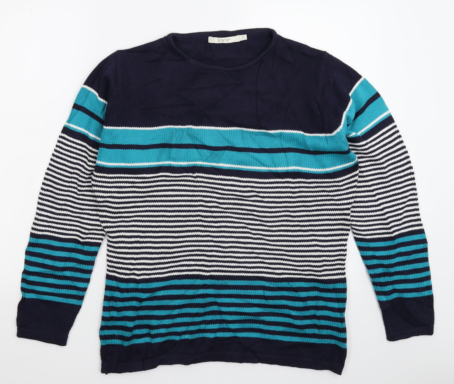 EWM Womens Multicoloured Striped Knit Pullover Jumper Size 16