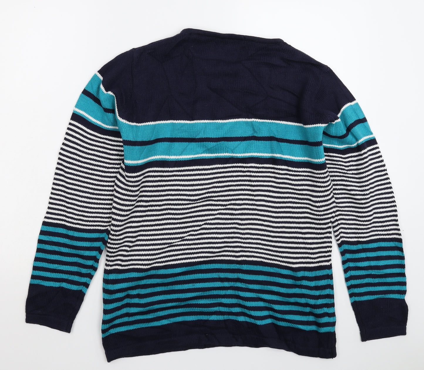 EWM Womens Multicoloured Striped Knit Pullover Jumper Size 16
