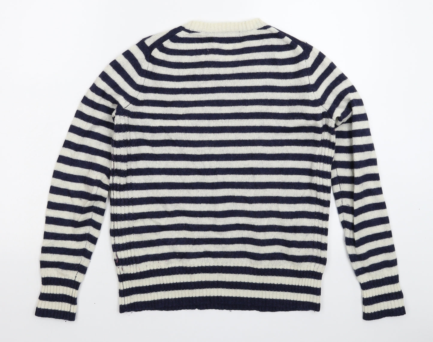 Marks and Spencer Womens Blue Striped Knit Pullover Jumper Size 12