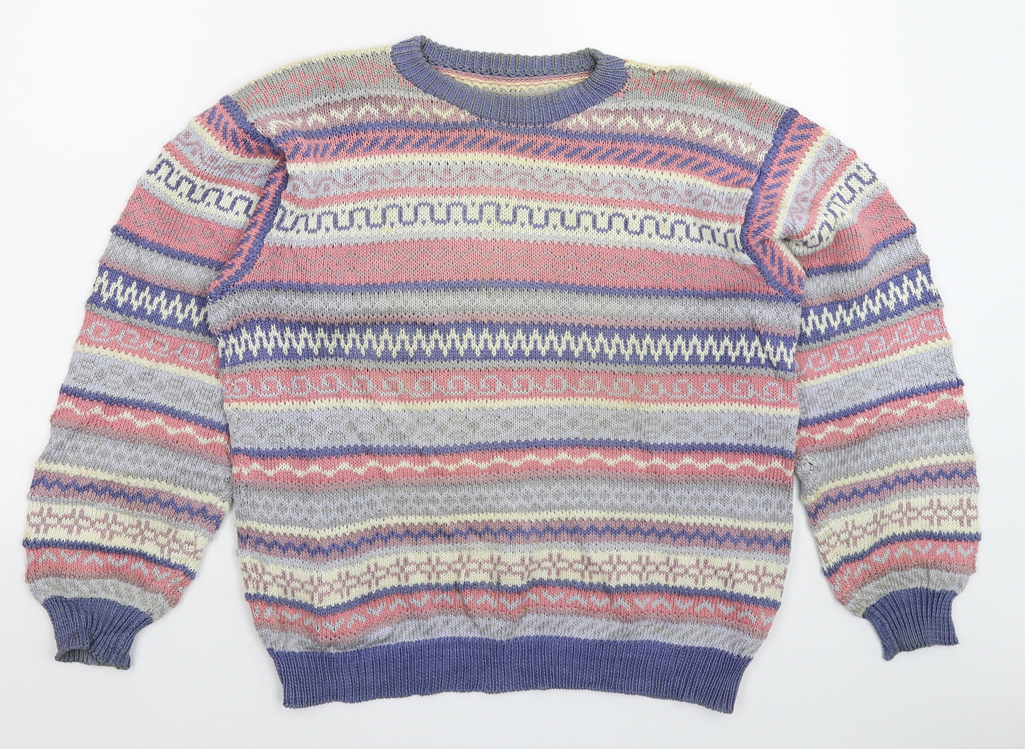 Preworn Womens Multicoloured Geometric Knit Pullover Jumper Size L