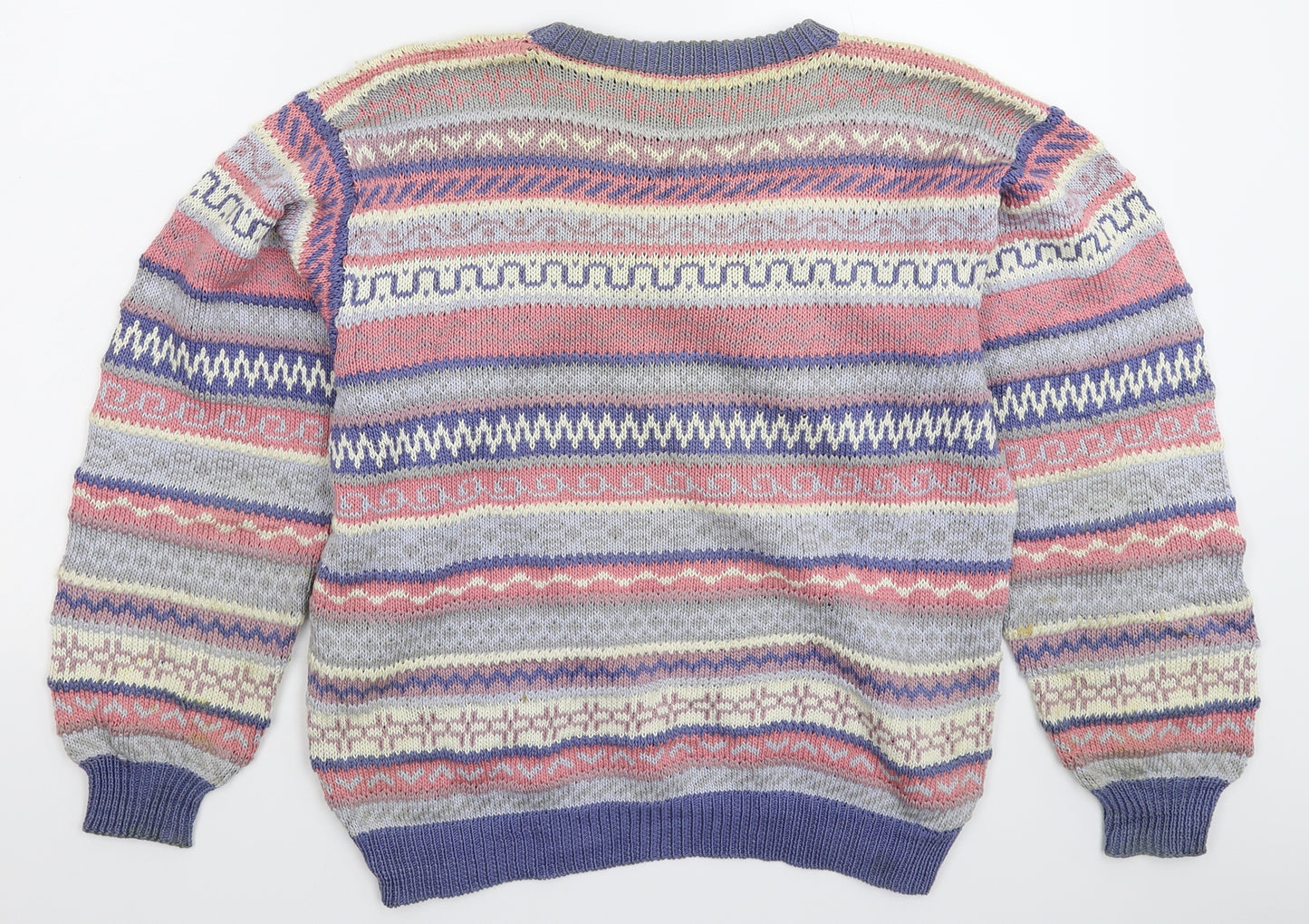 Preworn Womens Multicoloured Geometric Knit Pullover Jumper Size L