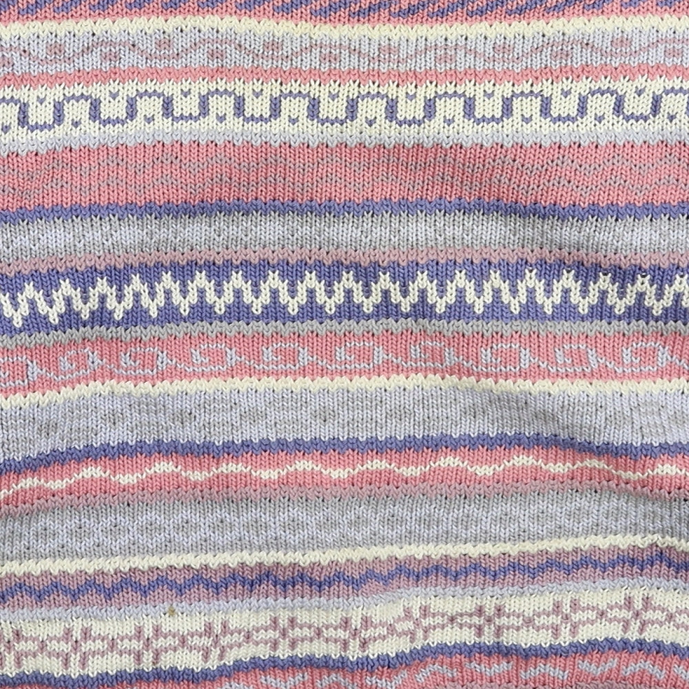 Preworn Womens Multicoloured Geometric Knit Pullover Jumper Size L