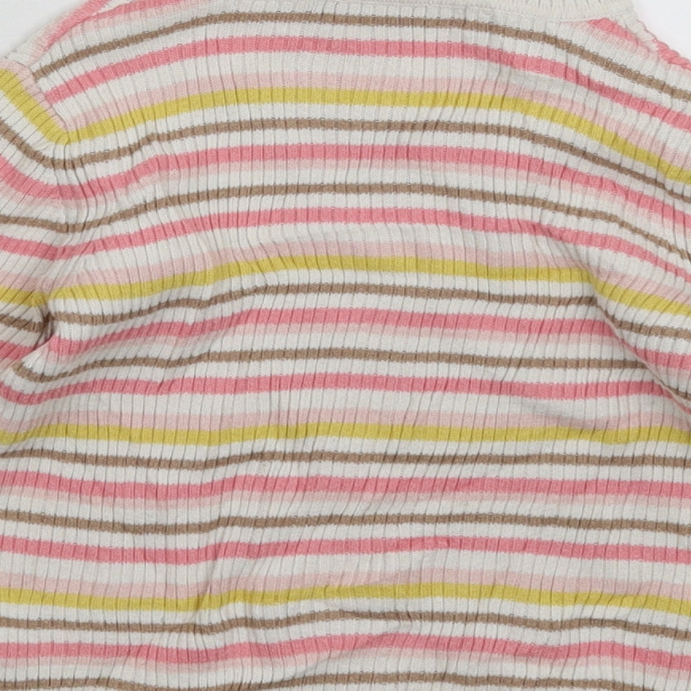 George Boys White Striped Knit Pullover Jumper Size 3-4 Years