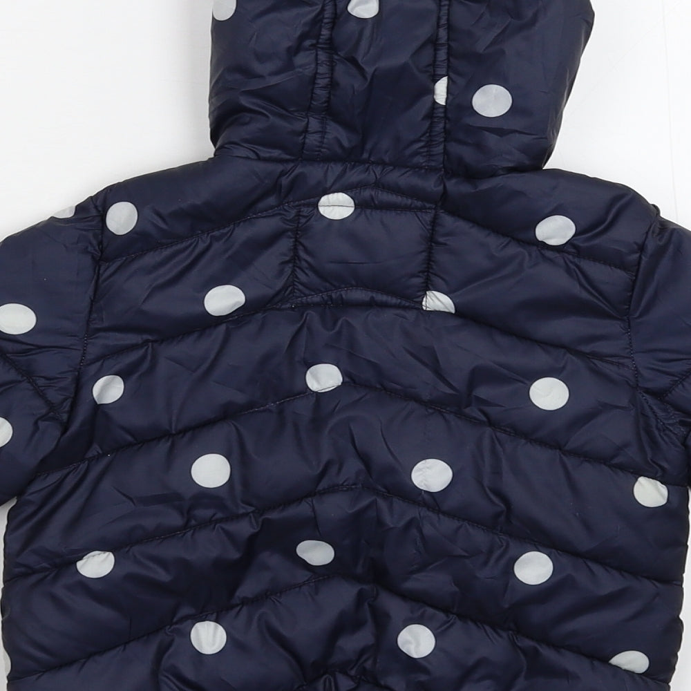 Marks and Spencer Girls Blue Polka Dot  Puffer Jacket Jacket Size 2-3 Years