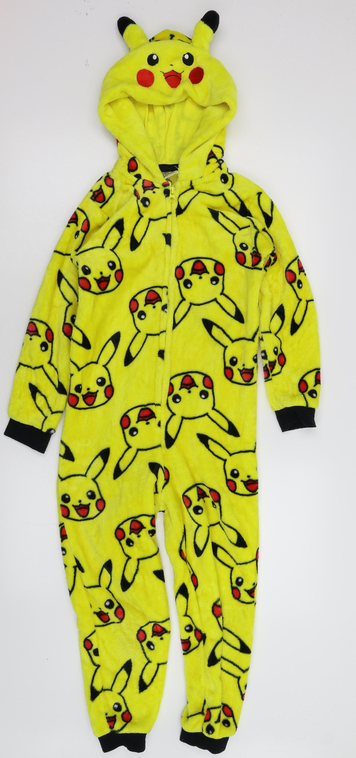 George Girls Yellow Solid Fleece Cami One Piece Size 6-7 Years  - Pokemon