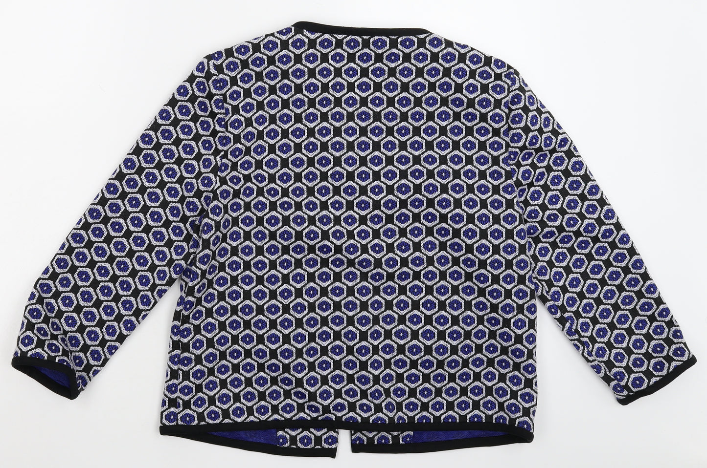 Marks and Spencer Womens Blue Geometric  Jacket Blazer Size 14