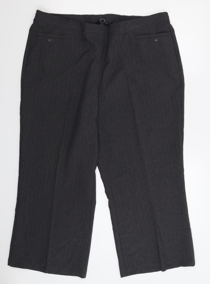 BM Womens Grey Striped  Dress Pants Trousers Size 20 L26 in