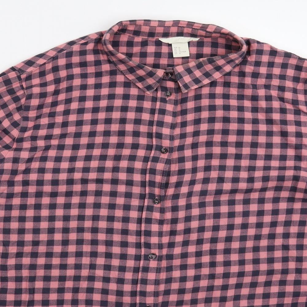 Atmosphere Womens Pink Check  Basic Button-Up Size 18