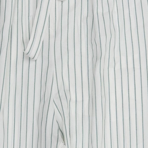 Primark Womens White Striped  Trousers  Size 12 L25 in