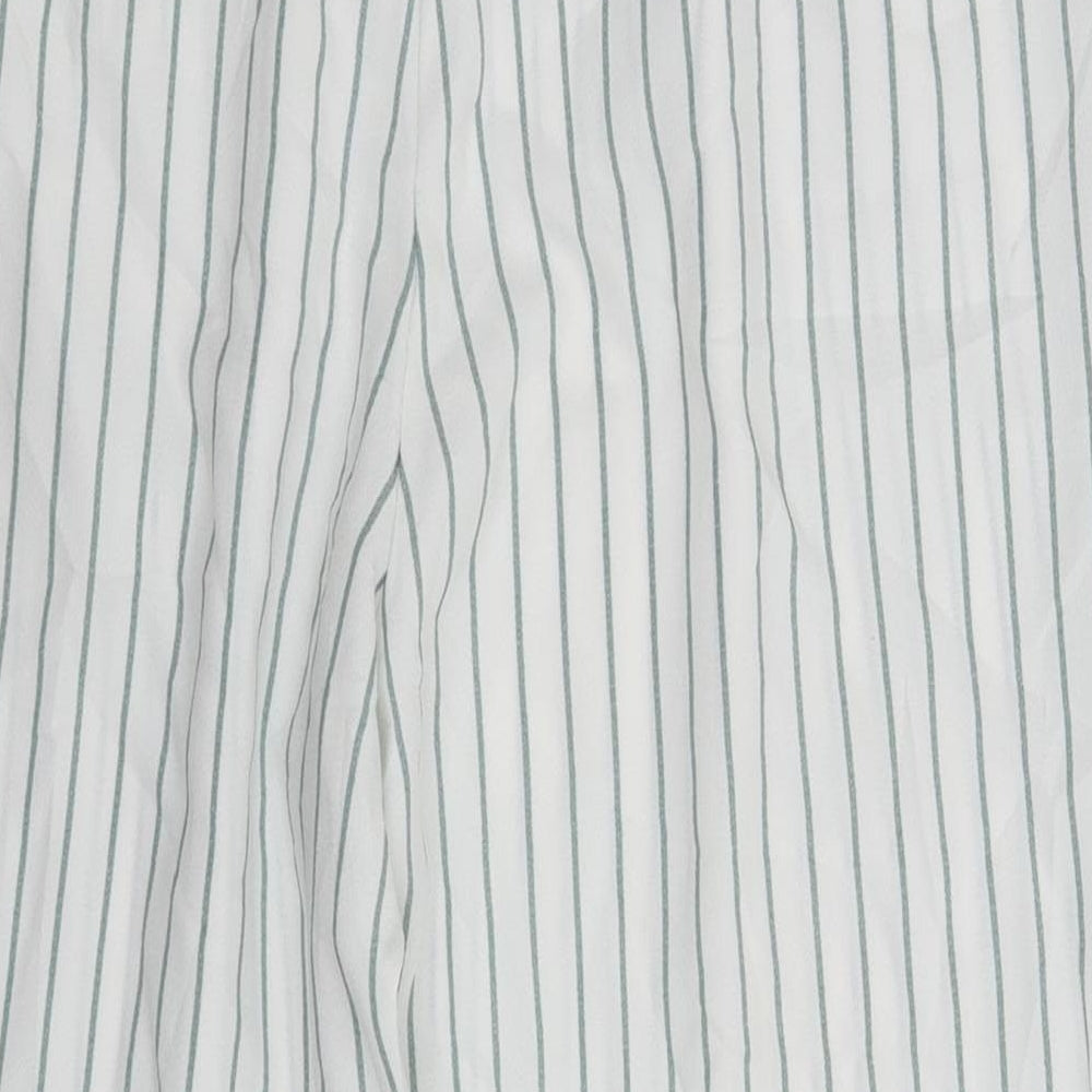 Primark Womens White Striped  Trousers  Size 12 L25 in
